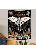 Nocturnal Moth Art Tapestry