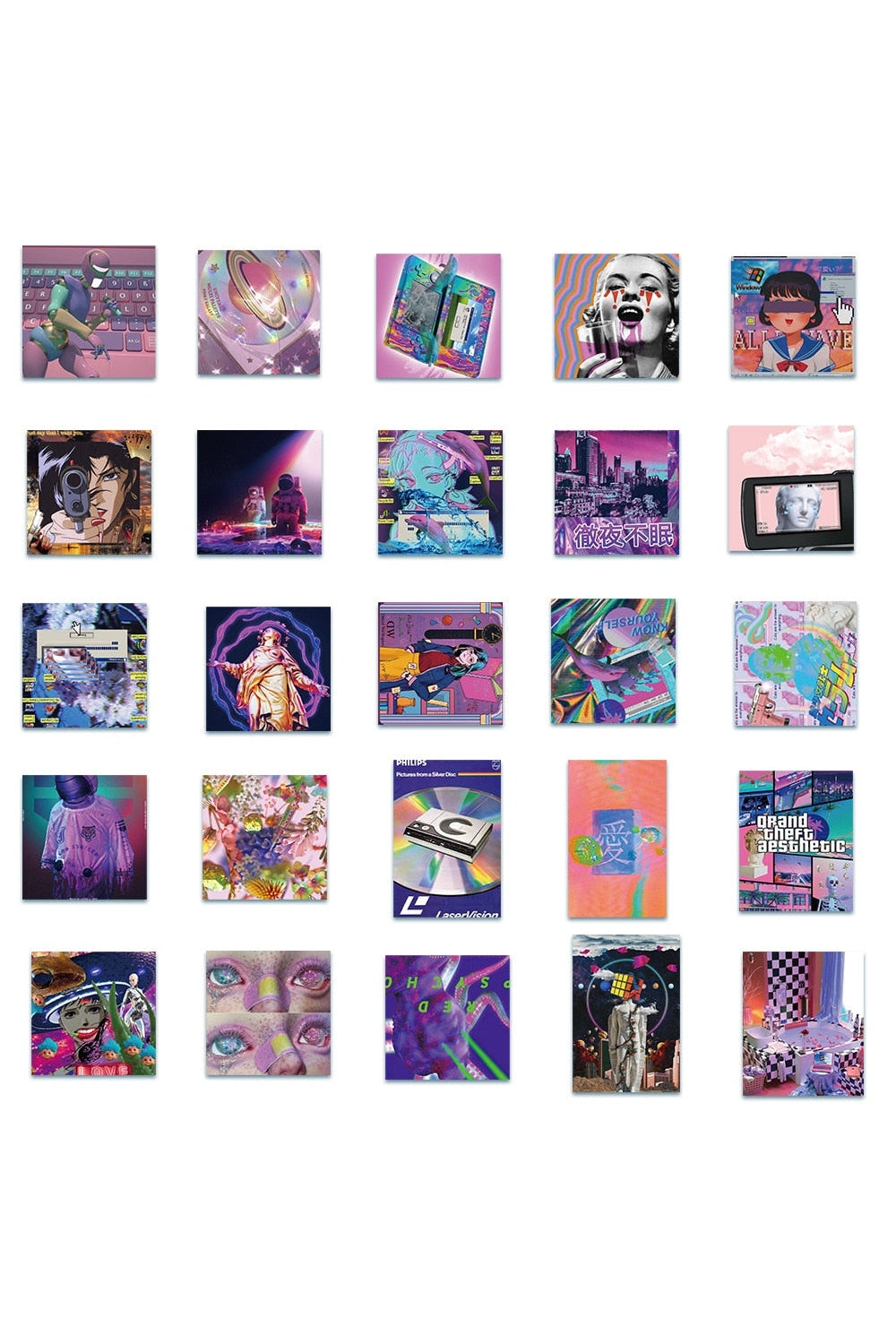 Retro Vaporwave Sticker Collection