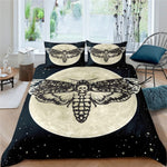 Gothic Black Death Moth Bedding Set