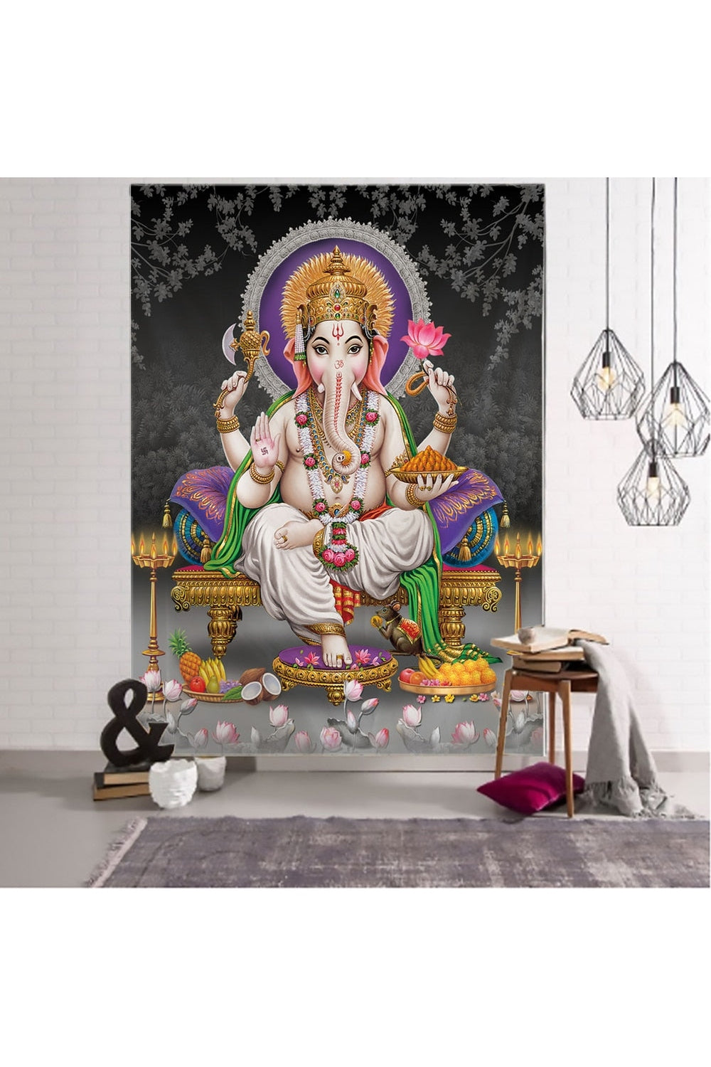 Lord Ganesha Mandala Tapestry