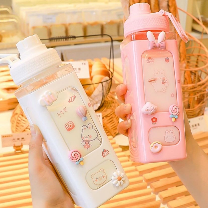 Pastel Design Square Water Bottle