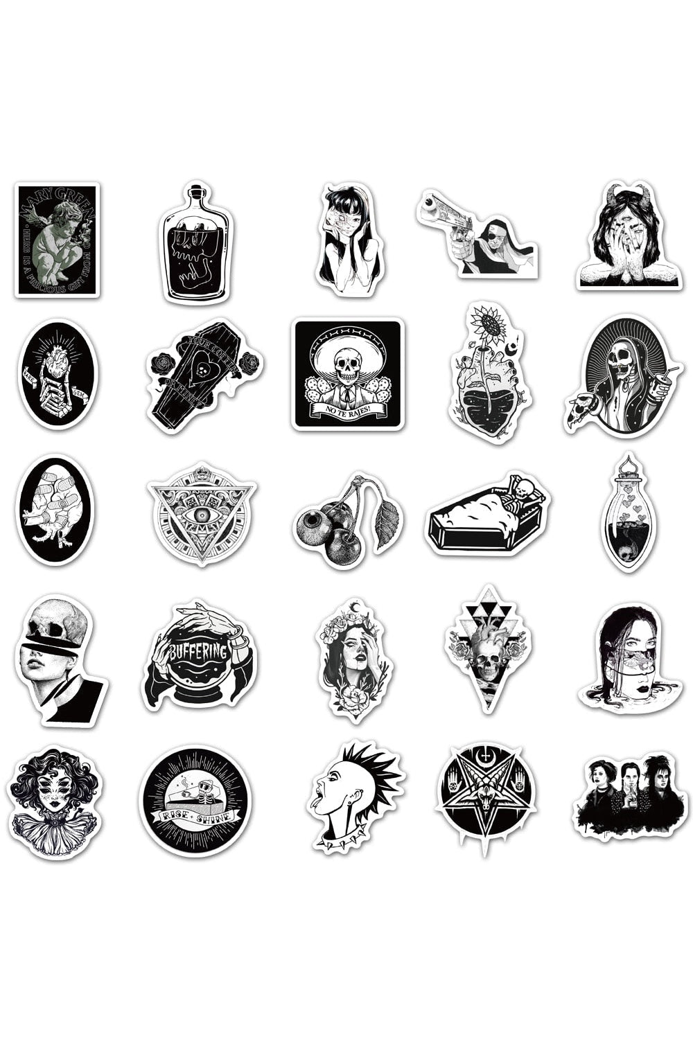 Monochrome Black and White Scrapbook Stickers