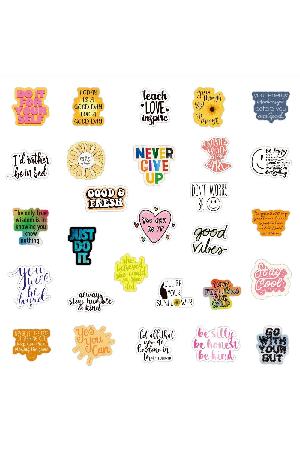 Colorful Motivational Sticker Collection