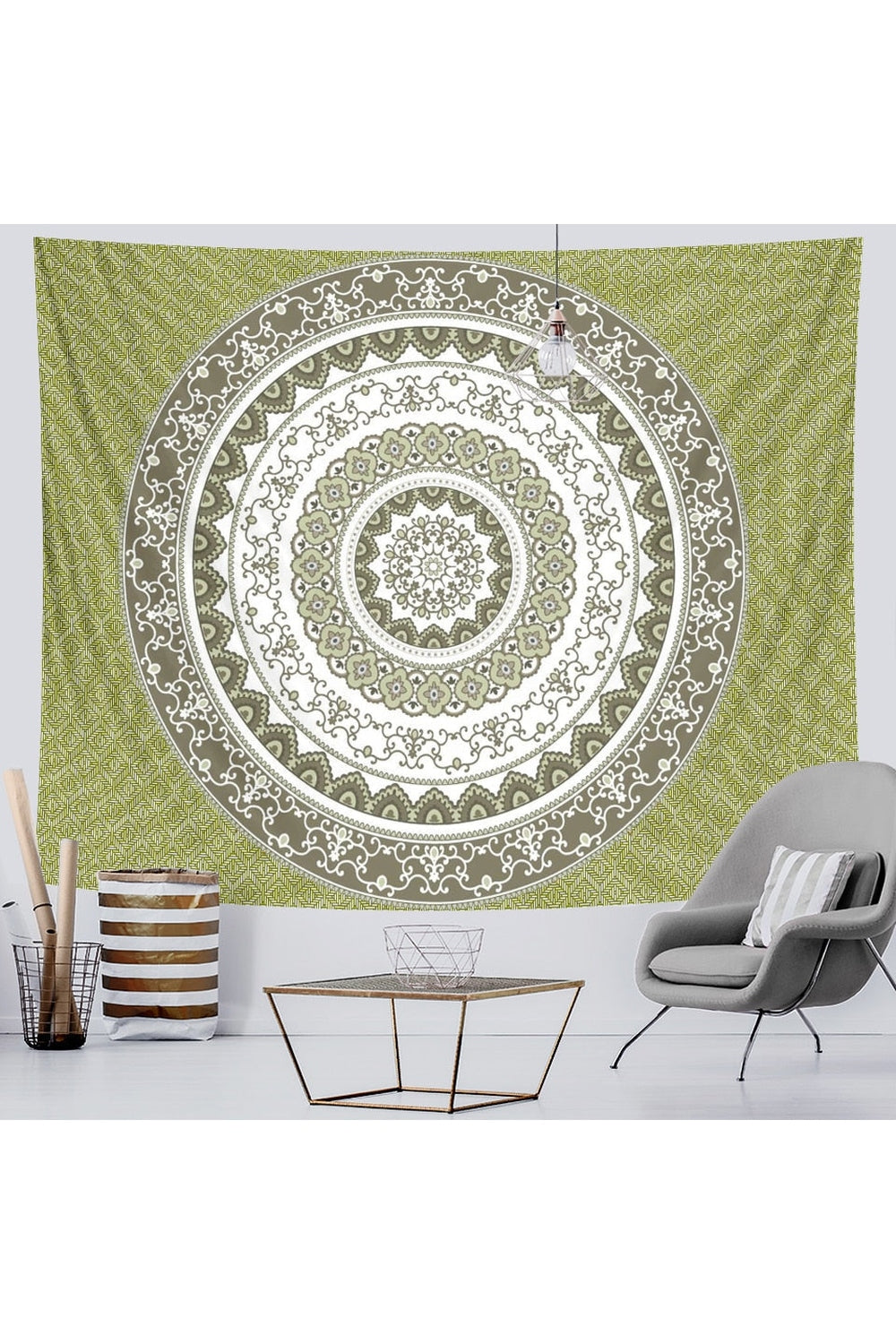 Gradient Trippy Mandala Tapestry