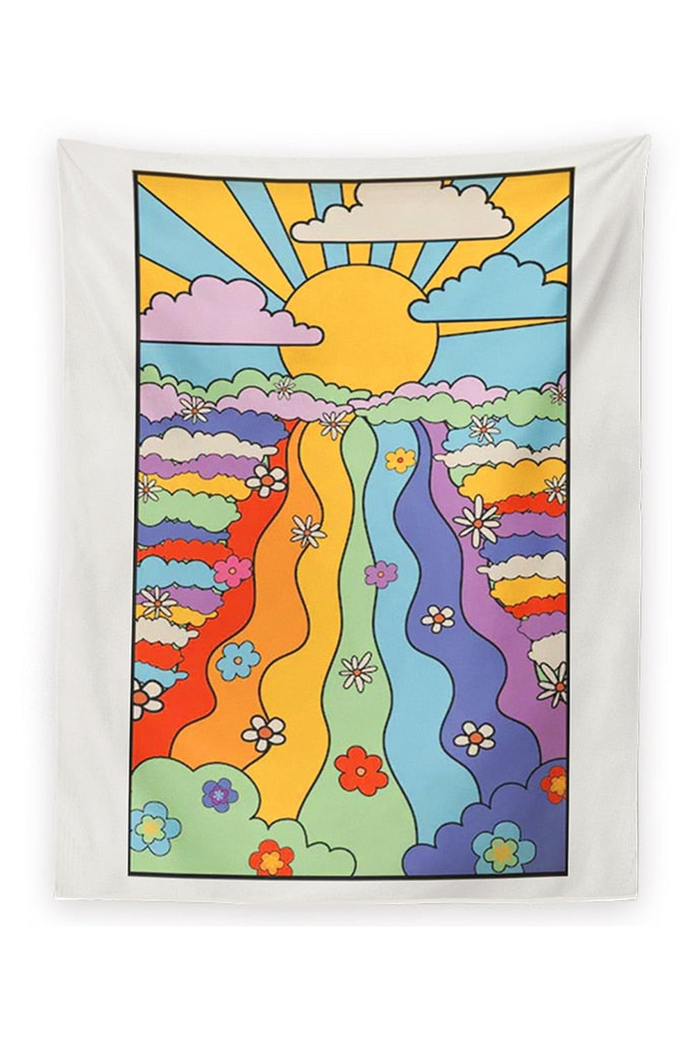 Psychedelic 70's Rainbow Wall Tapestry