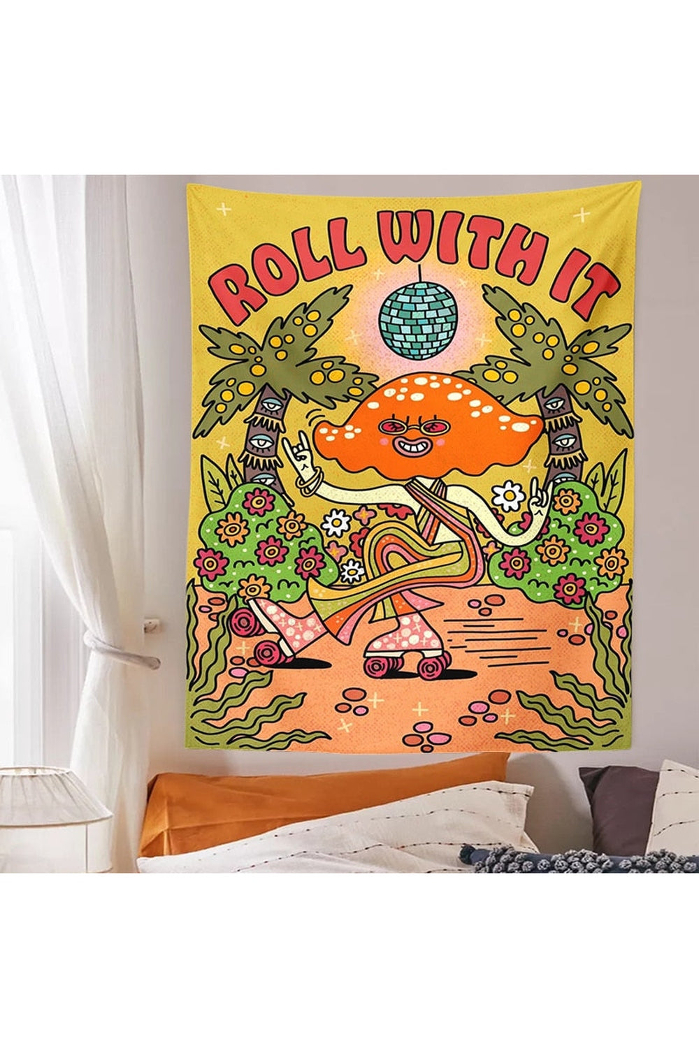 Roll With It Psychedelic Tapestry