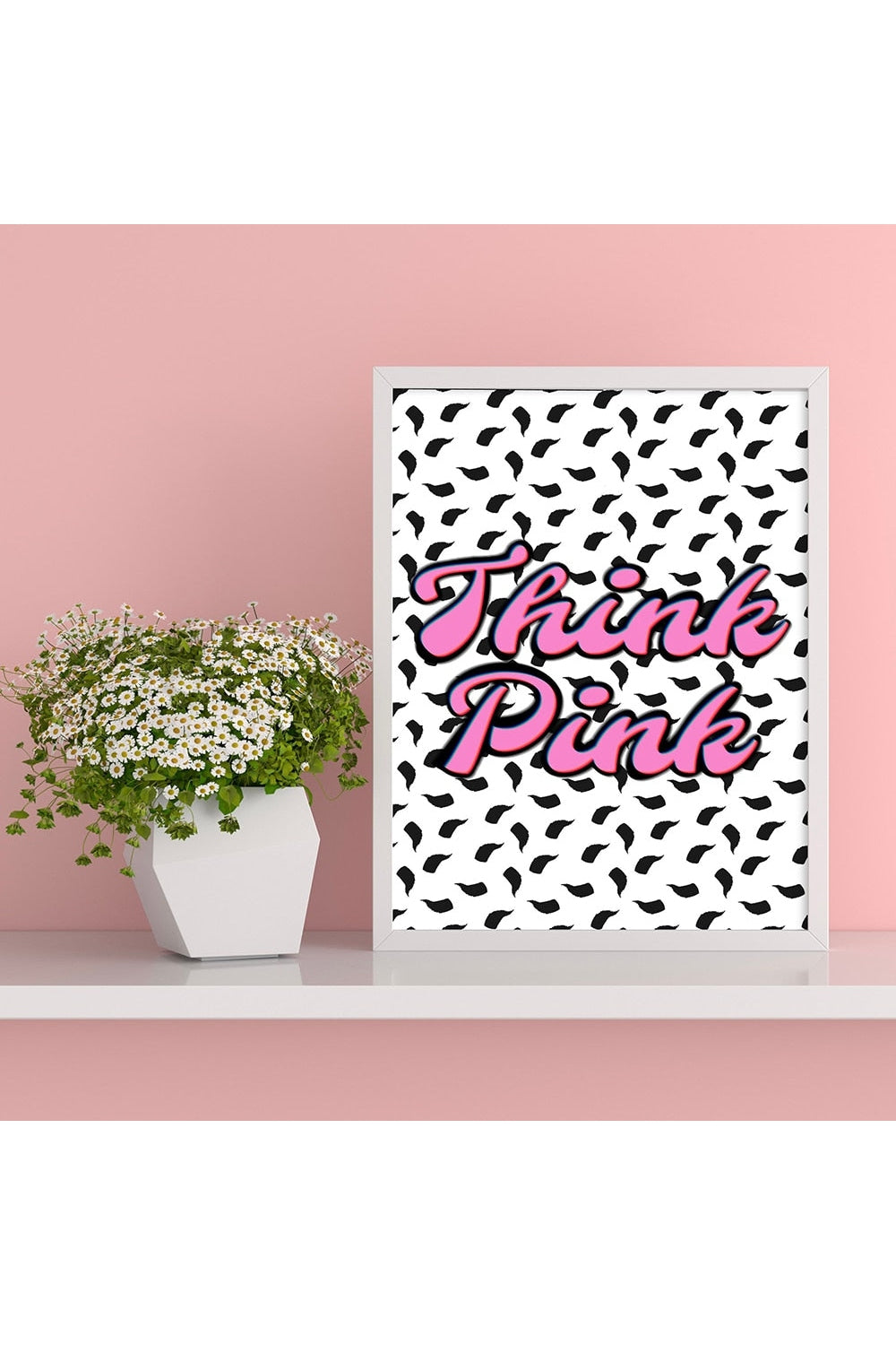 Think Pink Abstract Canvas Poster