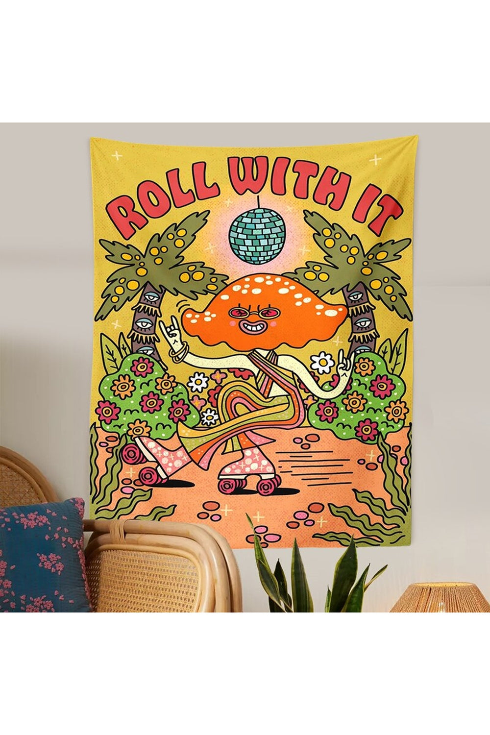 Roll With It Psychedelic Tapestry