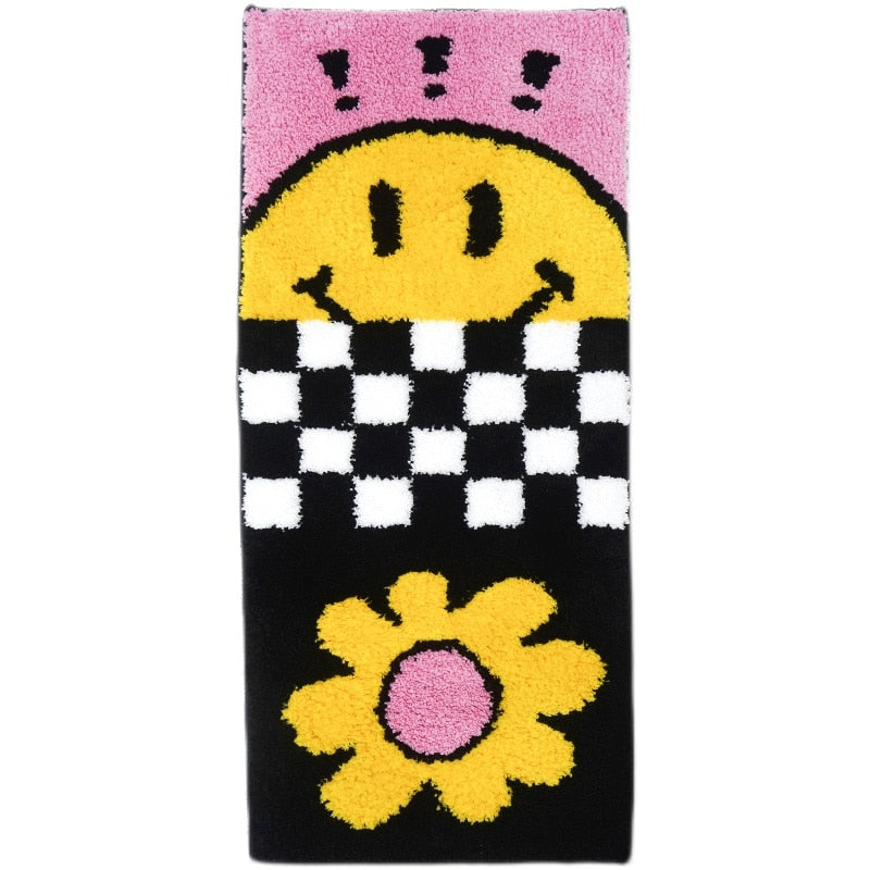 Indie Checkered Long Rug Smile