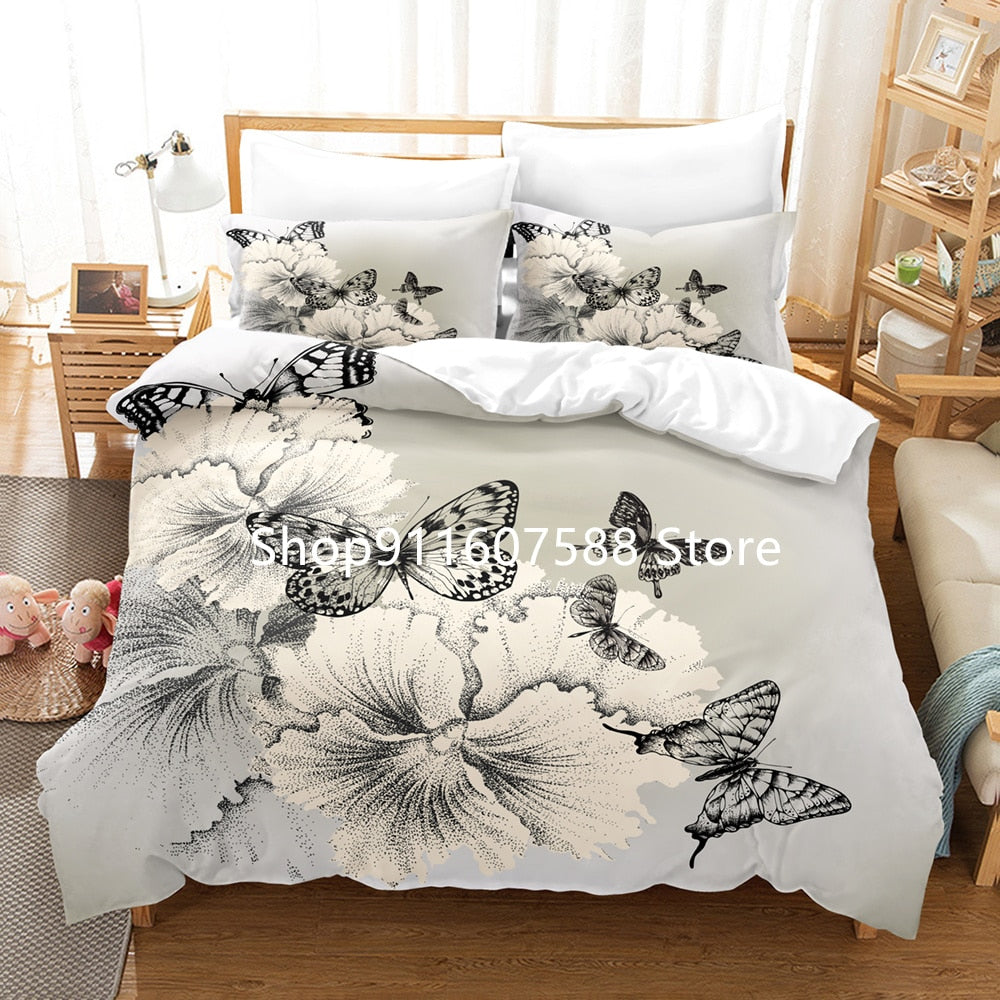 Gothic Black Death Moth Bedding Set