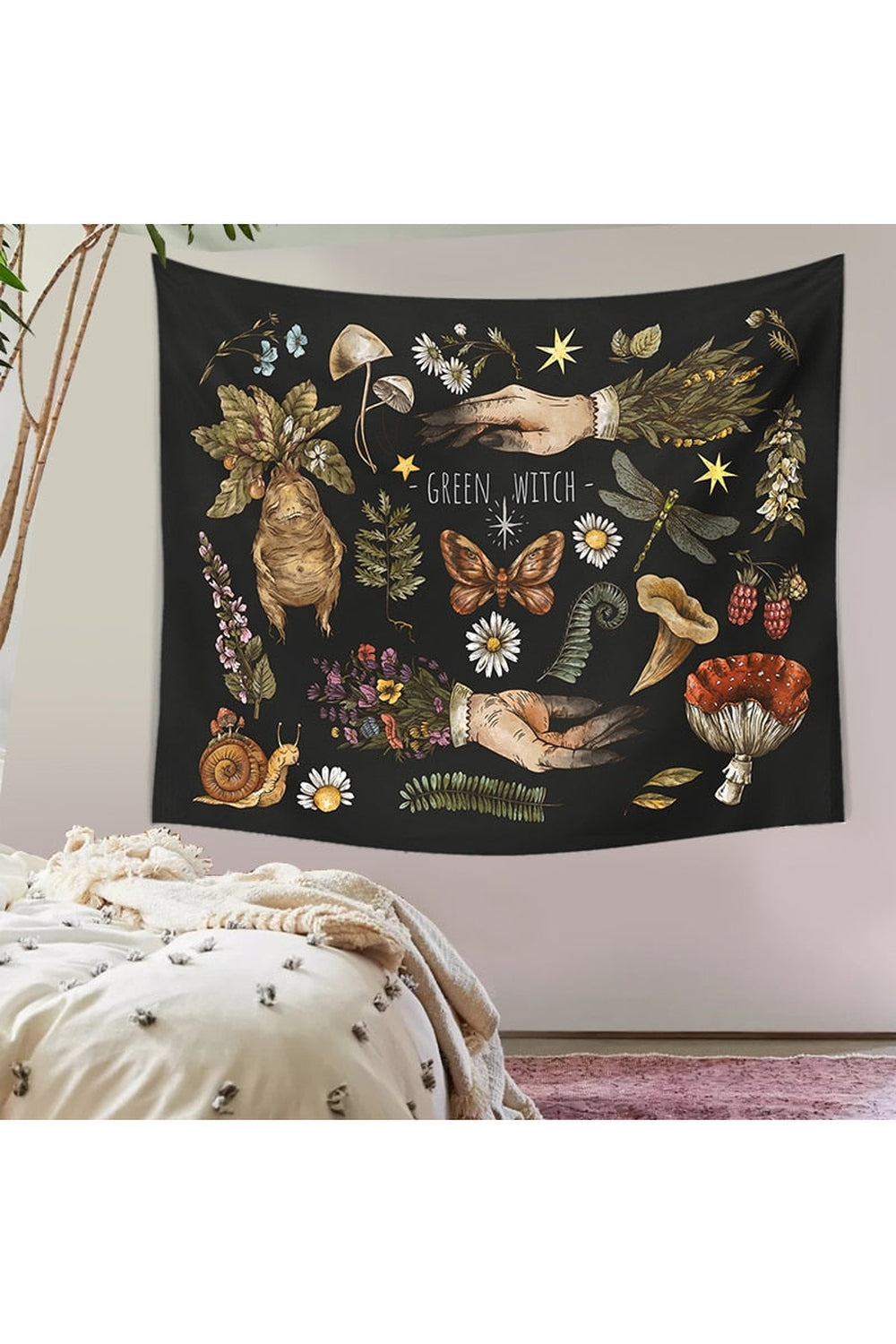 Herbology Inspired Wall Tapestry