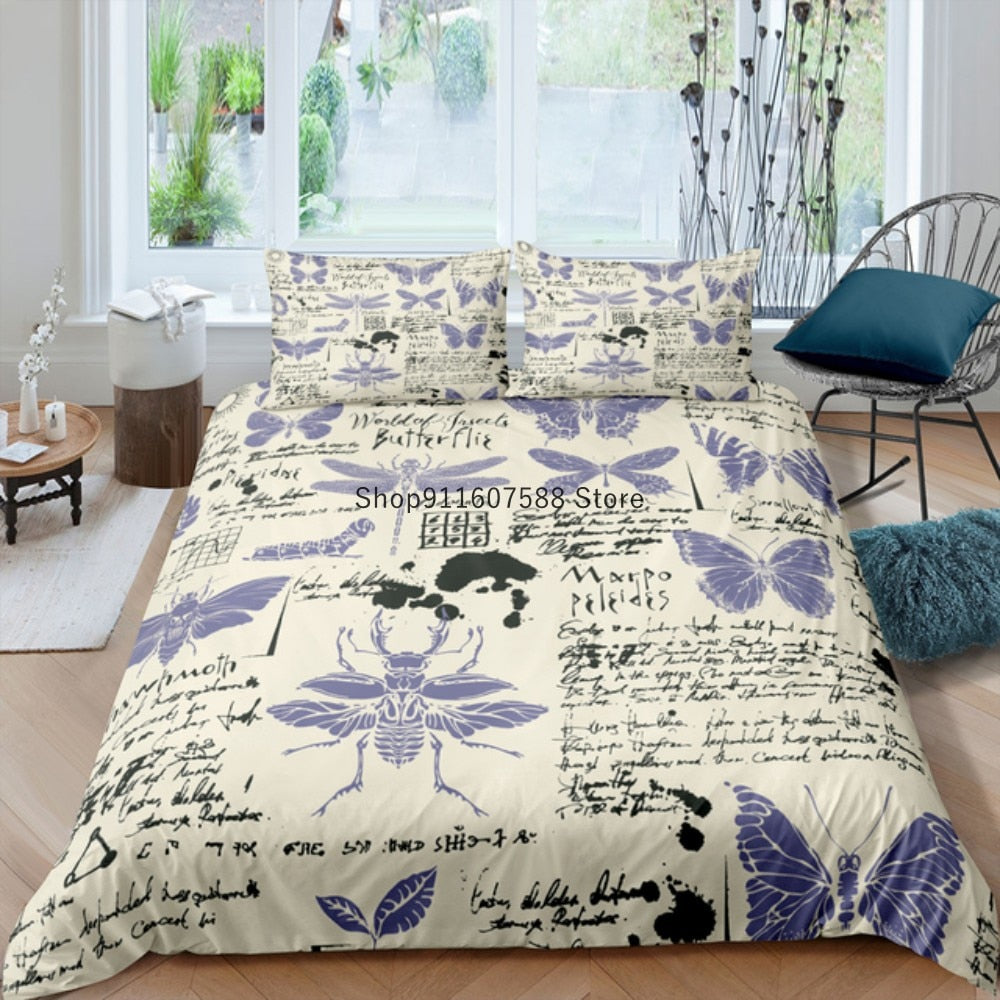 Gothic Black Death Moth Bedding Set