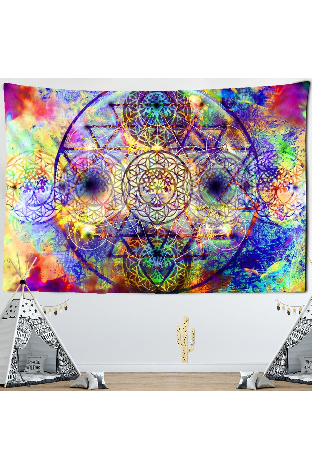 Colorful Mandala Tapestry Design