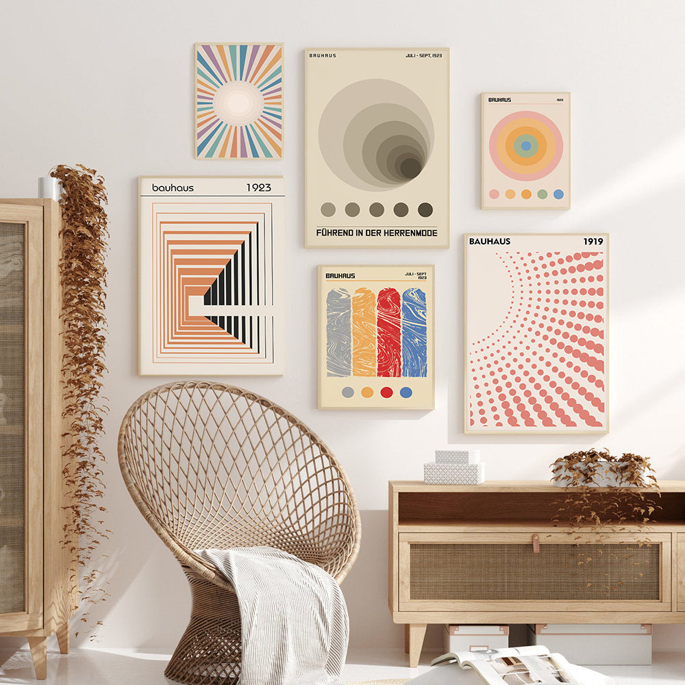 Bauhaus Geometric Canvas Poster