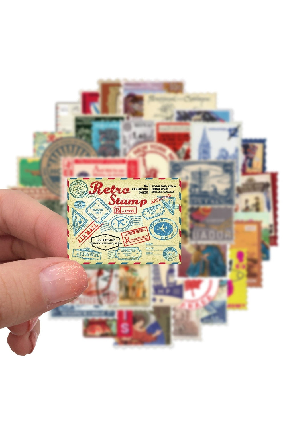 World Travel Stamp Stickers