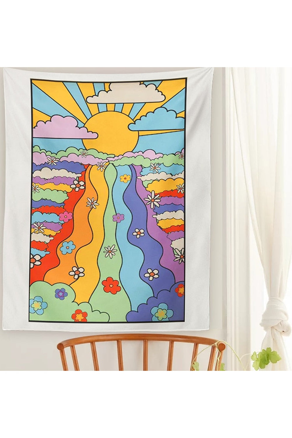 Psychedelic 70's Rainbow Wall Tapestry