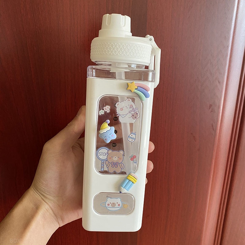 Pastel Design Square Water Bottle