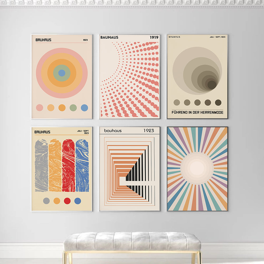 Abstract Bauhaus Geometric Canvas Poster