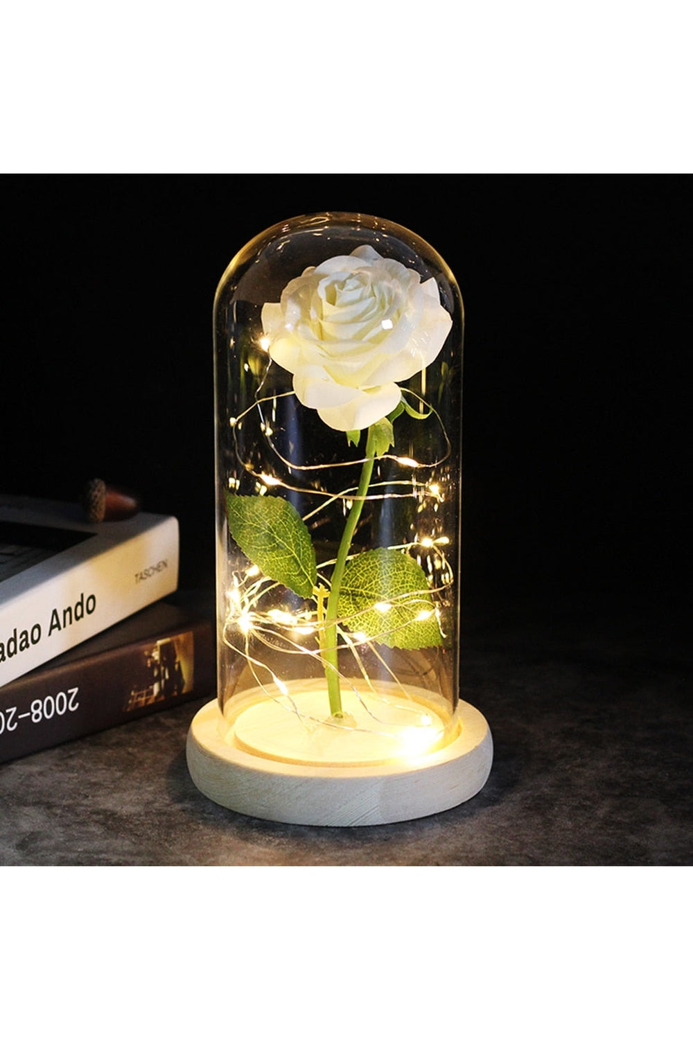 LED Illuminated Enchanted Rose Lamp