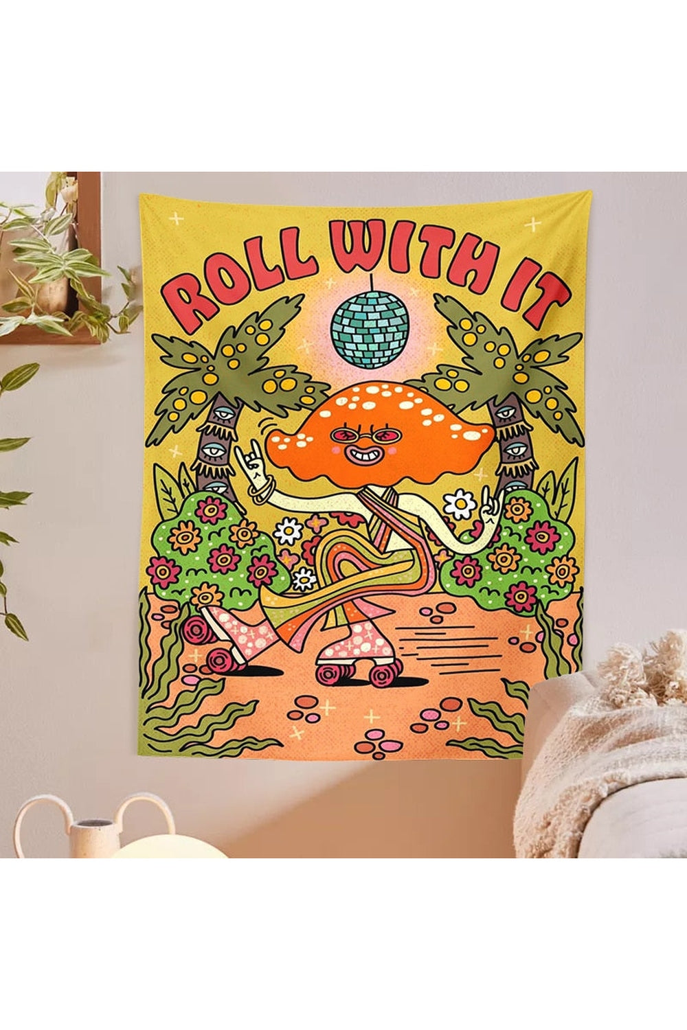 Roll With It Psychedelic Tapestry