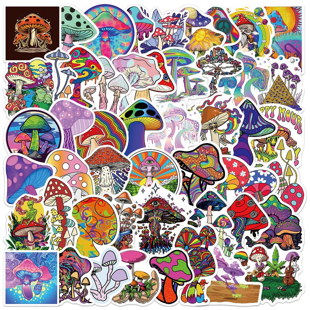 Colorful Mushroom Stickers