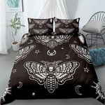 Gothic Black Death Moth Bedding Set