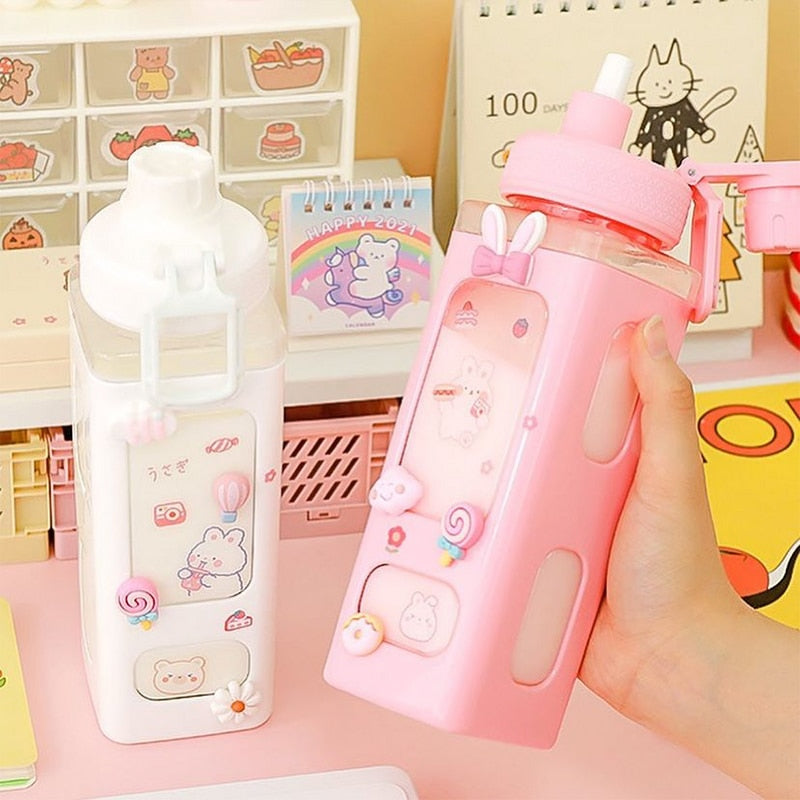 Pastel Design Square Water Bottle