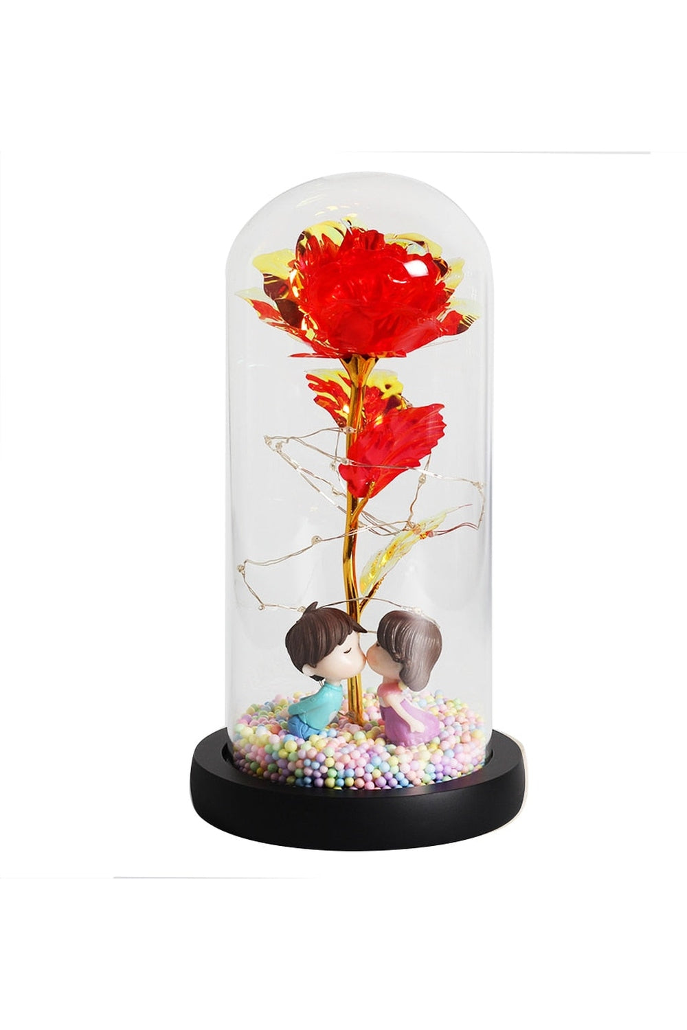 LED Illuminated Enchanted Rose Lamp