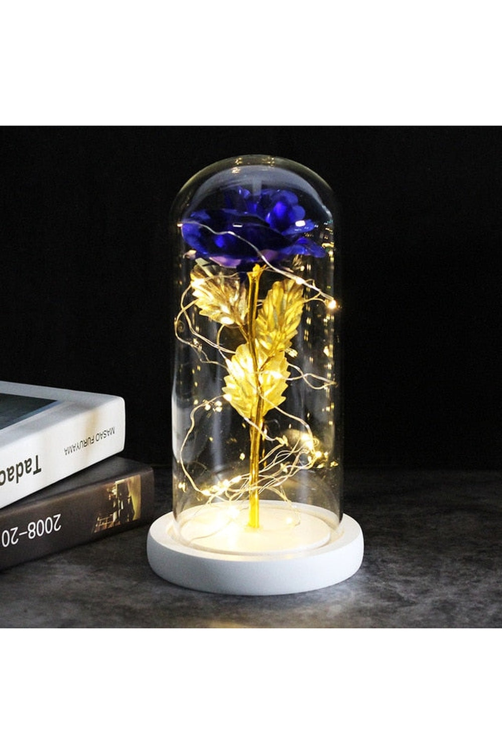 LED Illuminated Enchanted Rose Lamp