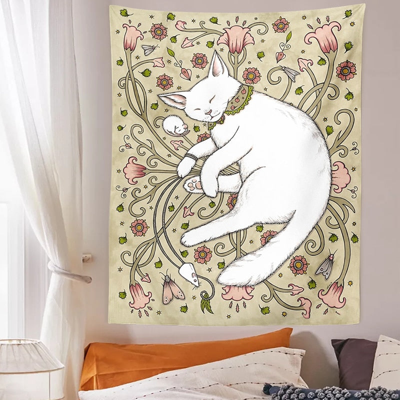 Cute Cat Themed Tapestry