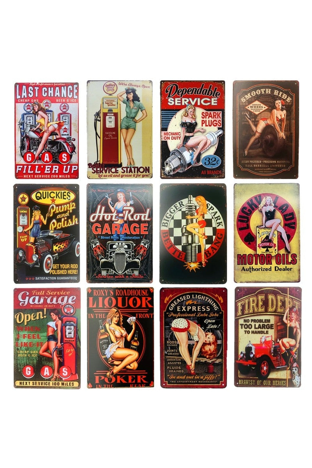 Car Service Girl Vintage Posters