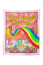 Here Comes The Sun 70s Psychedelic Tapestry