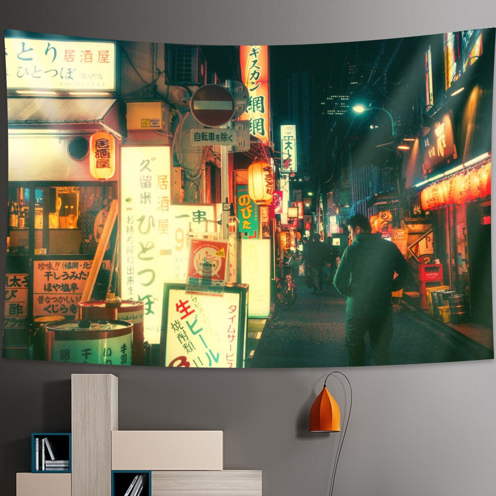 Tokyo Nightlife Inspired Tapestry