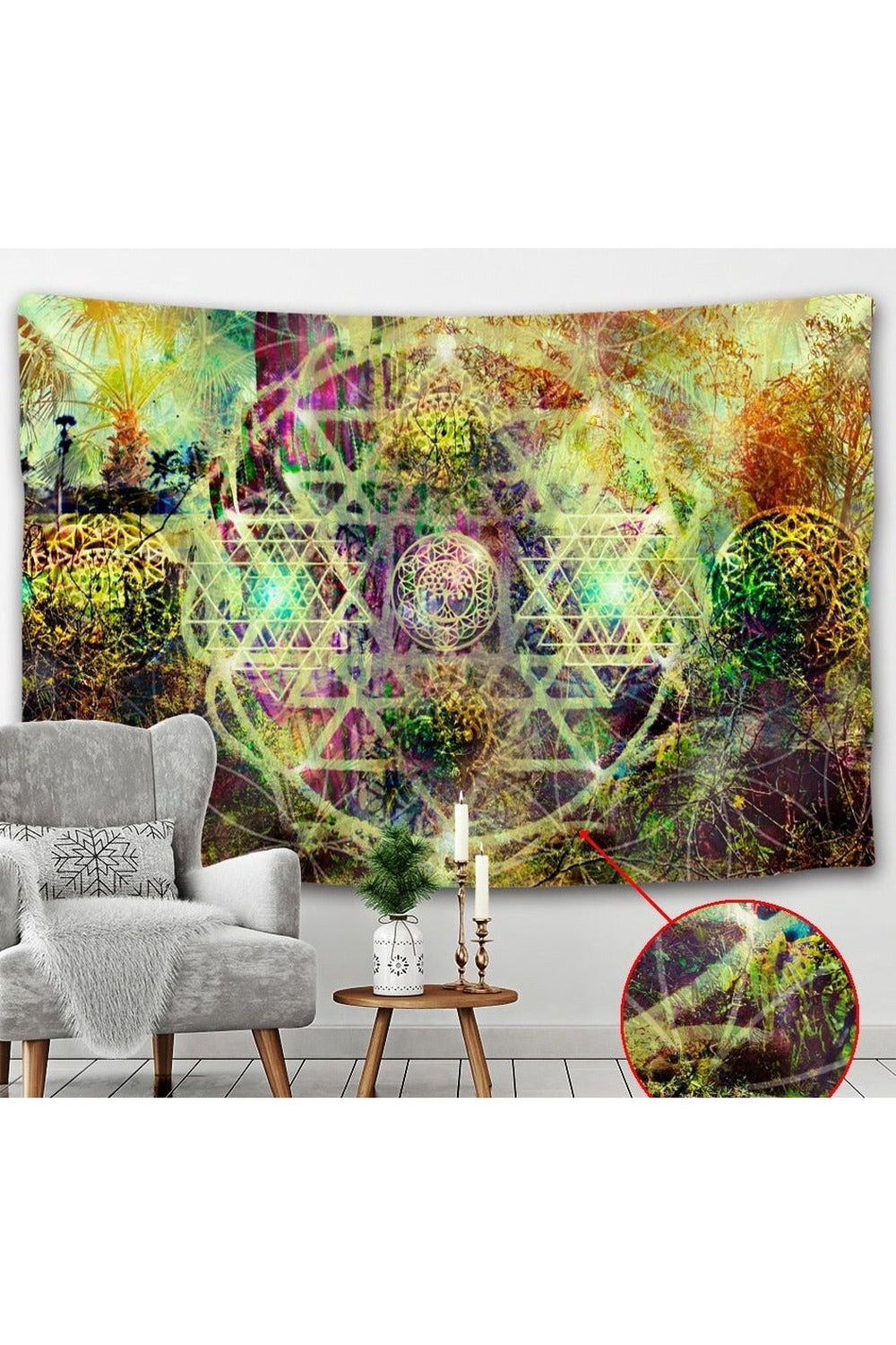 Colorful Mandala Tapestry Design