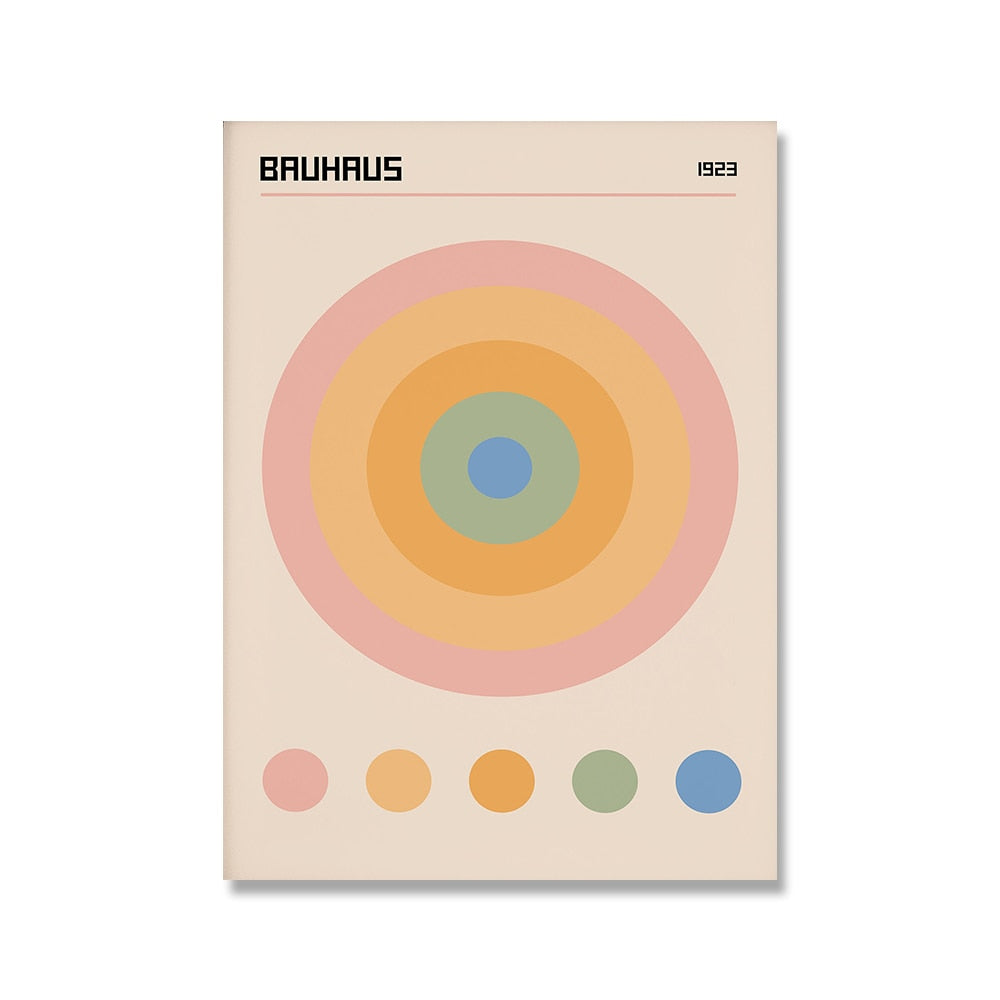 Bauhaus Geometric Canvas Poster