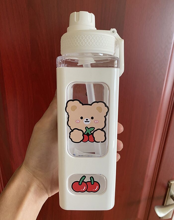 Pastel Design Square Water Bottle