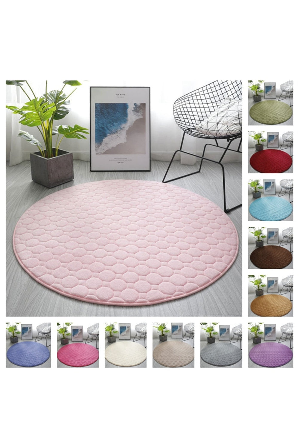 Thickened Pastel Round Rug