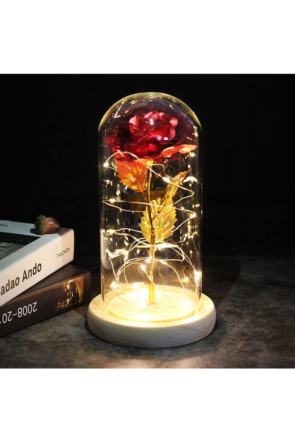 LED Illuminated Enchanted Rose Lamp