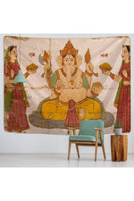 Lord Ganesha Mandala Tapestry