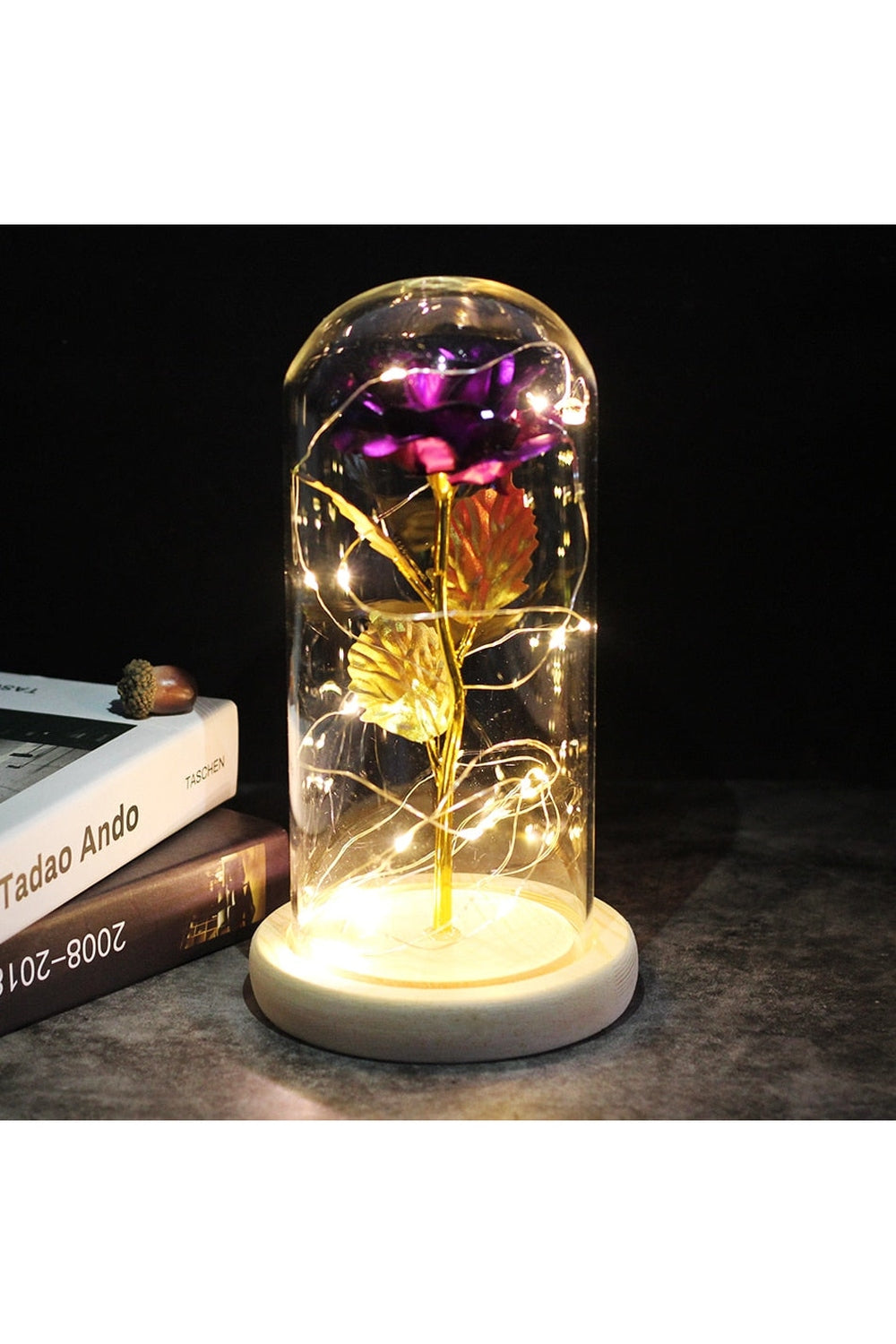 LED Illuminated Enchanted Rose Lamp