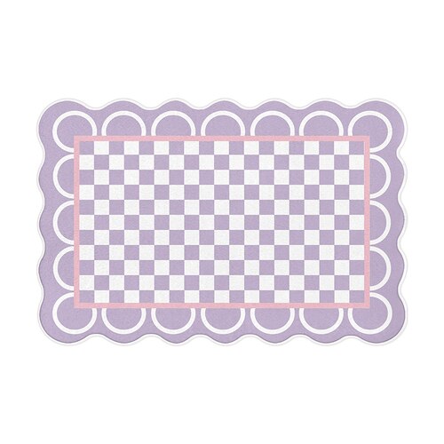 Soft Checkered Plush Rug