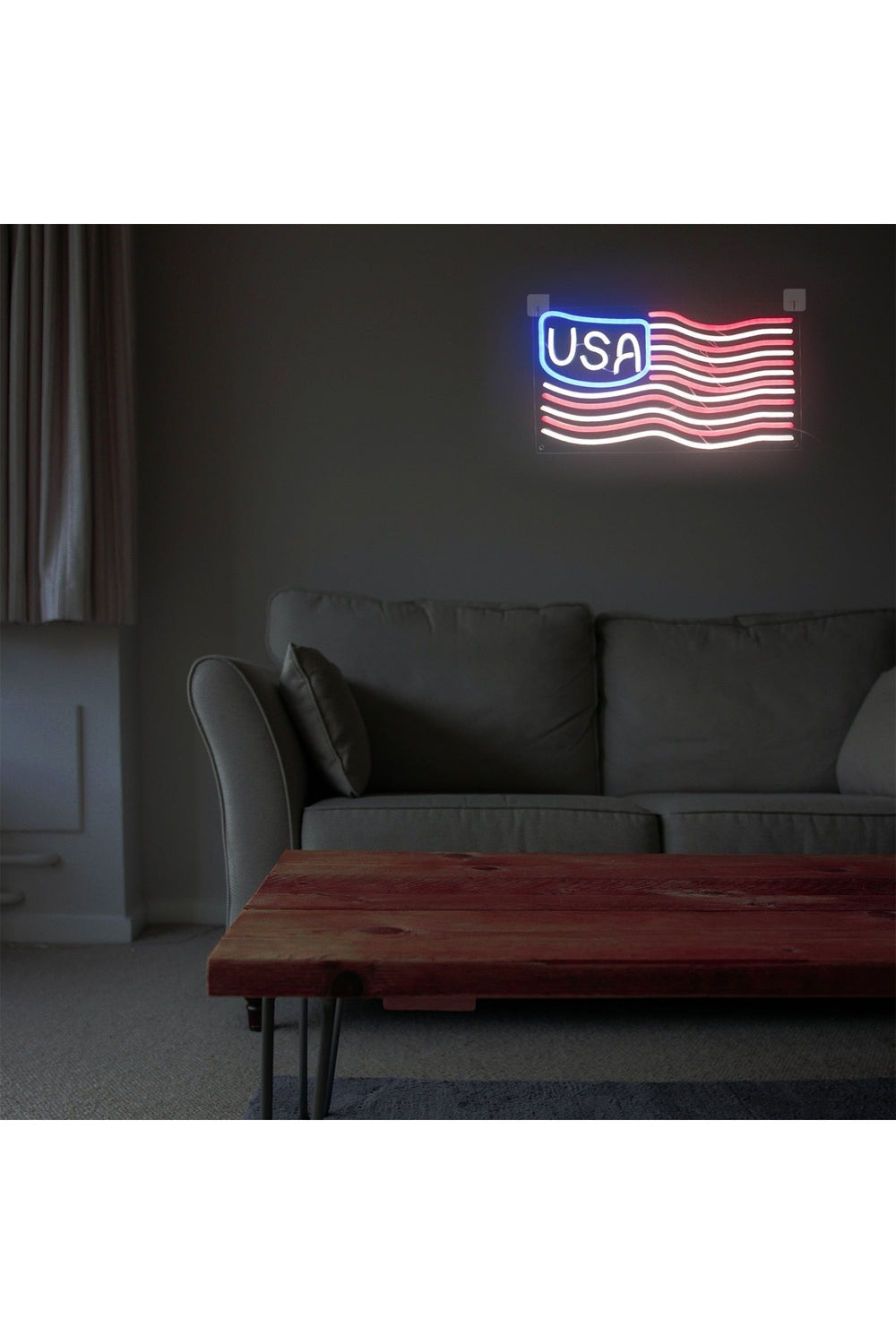 American Flag Neon Light Display