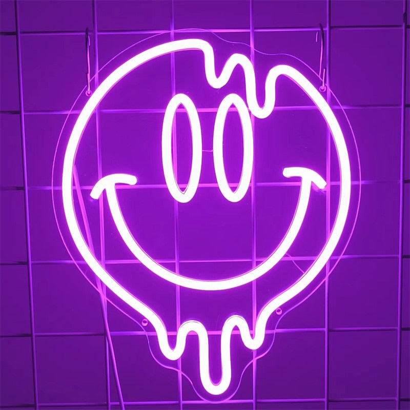 Expressive Smiley Neon Light