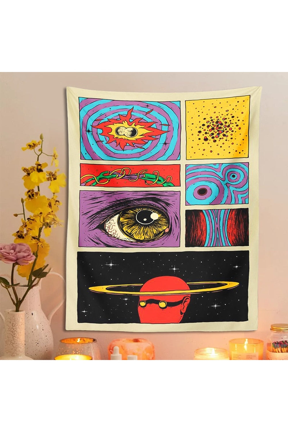 Cosmic Cartoon Psychedelic Tapestry