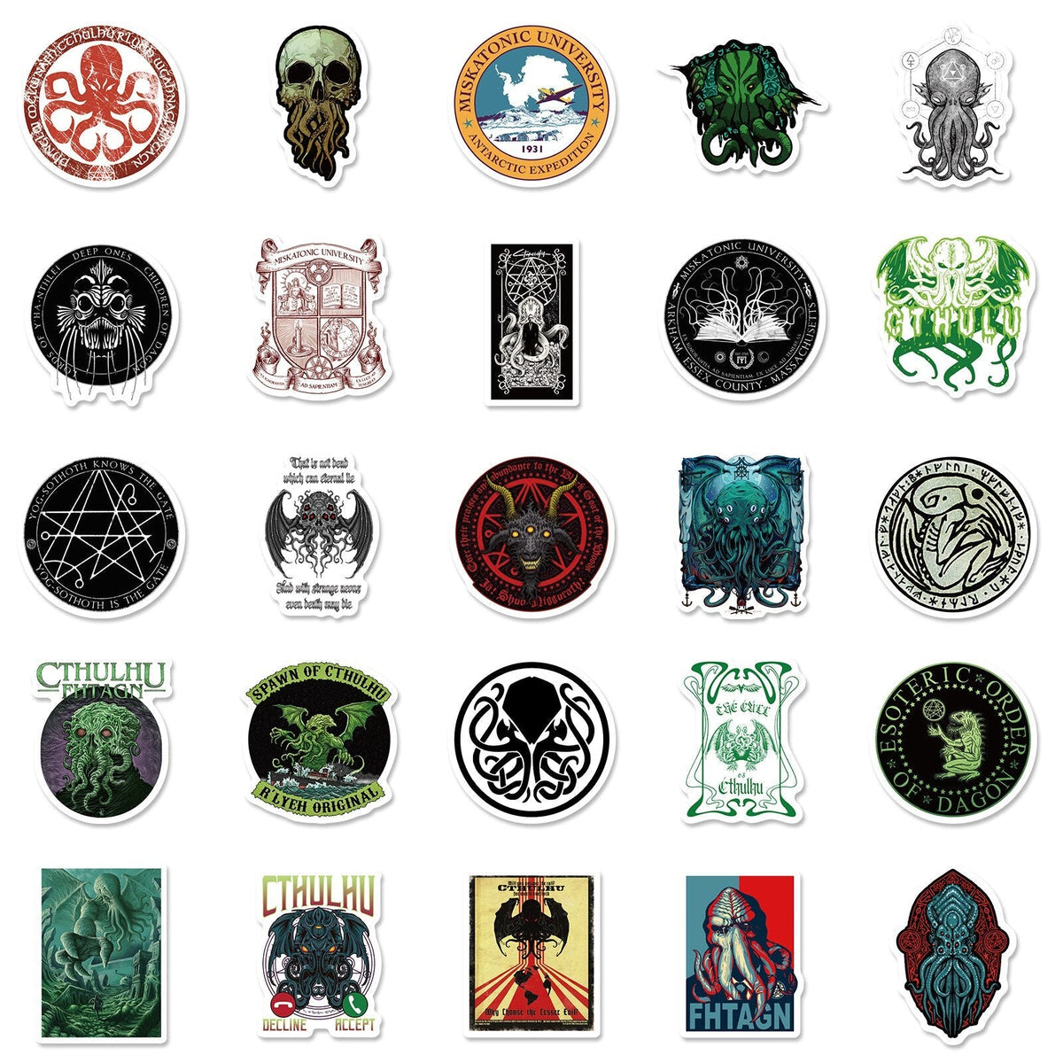 10/50PCS Horror Cthulhu Stickers