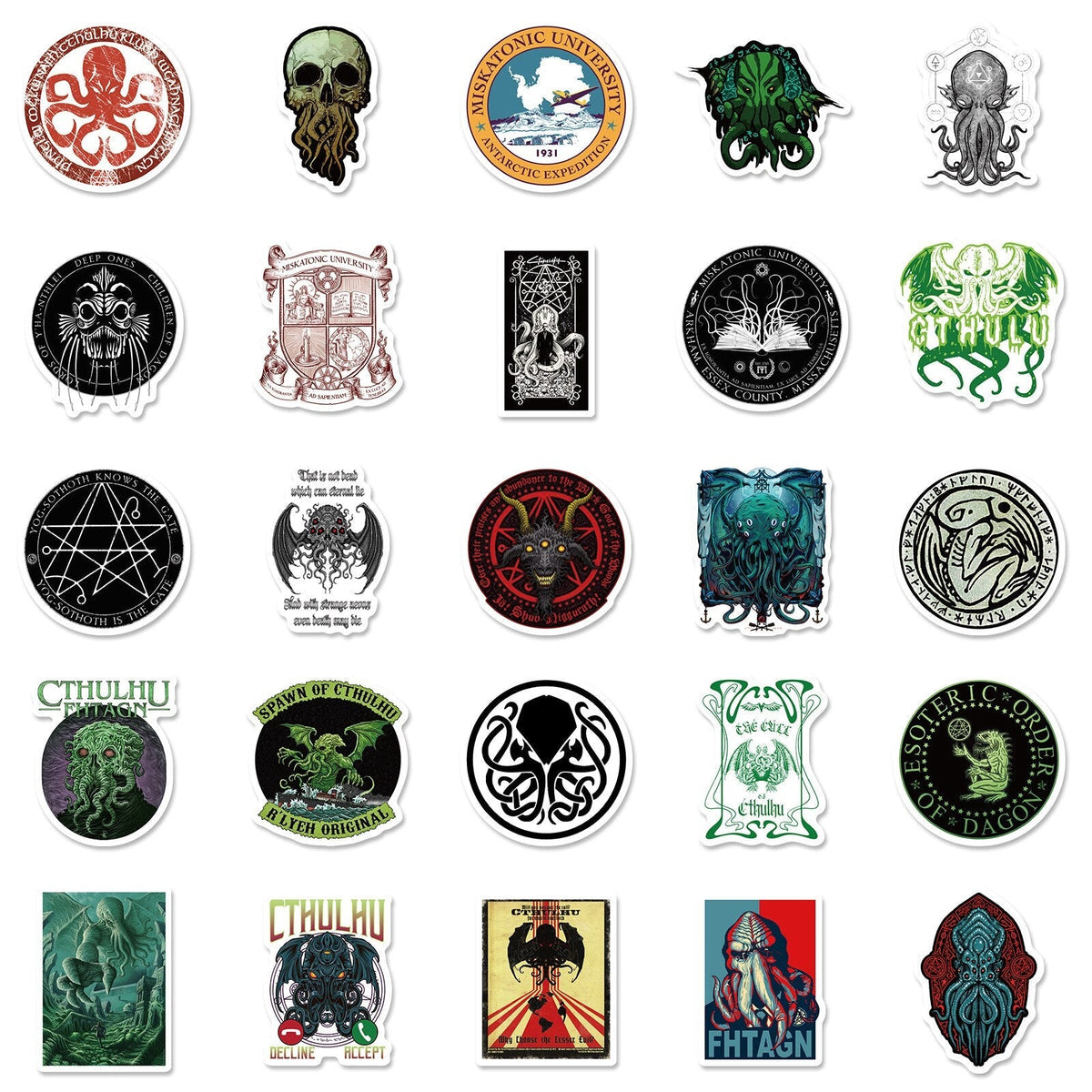 Cthulhu Horror Theme Stickers 10/50PCS