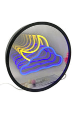 Cloud-Moon Neon Decor Mirror