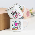 Nurse Life Themed Enamel Mug