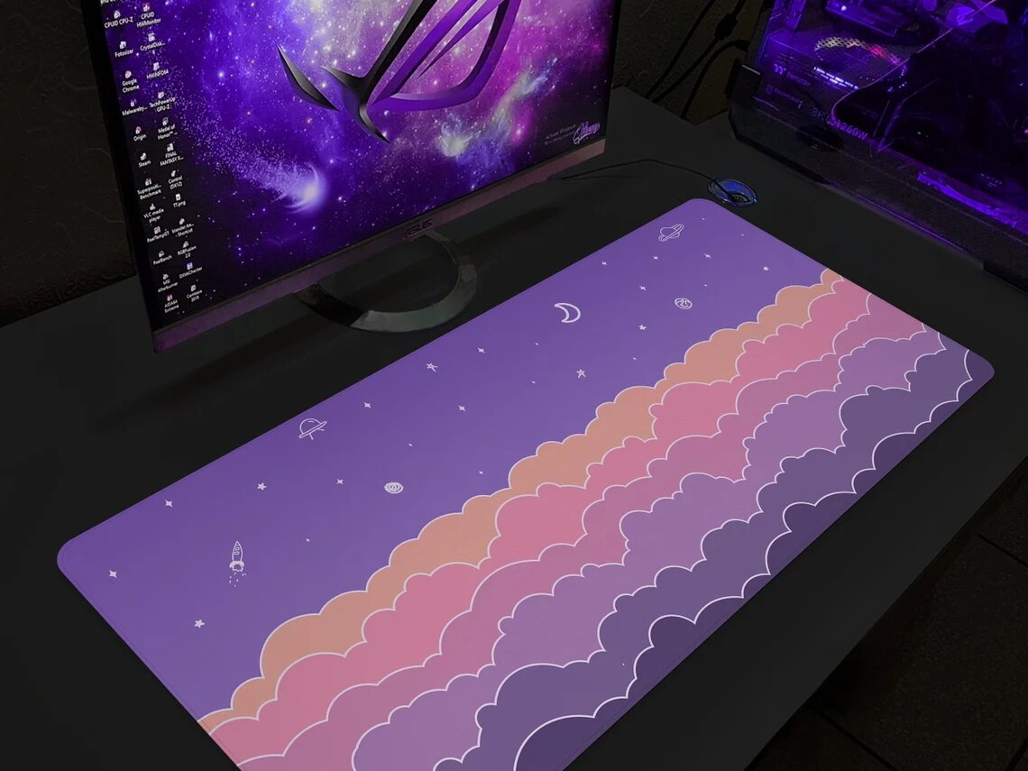 Purple Kawaii Deskmat