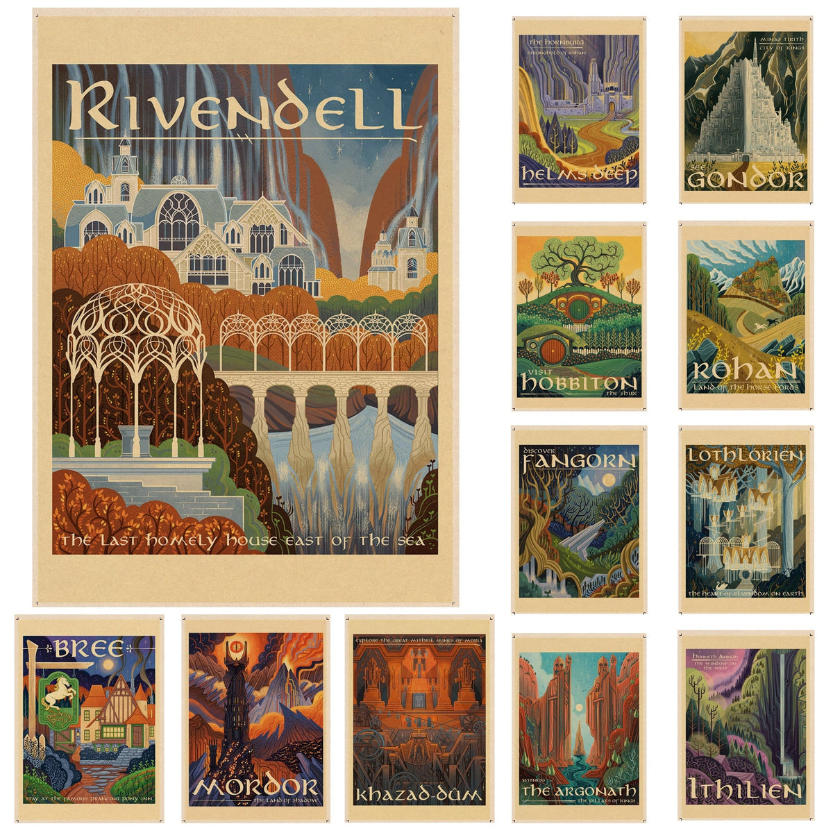 Vintage Tolkien Wall Art